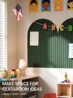 Large Arched Felt Bulletin Board 35.4''×23.6'', Pine Green - Image 7