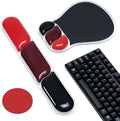 Ospelelf Mouse Pad with Wrist Rest Set Gel Ergonomic Keyboard Wrist Support Anti-Slip Rubber Bottom Office Women Desk Accessories for Computer, Laptop and Gaming, Black and Red by OspelelfOfficeSupplies
