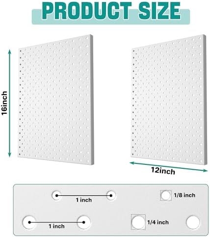 EVERHANGER Metal Pegboard Panels, Heavy Duty Pegboard Wall Organizer - Image 2