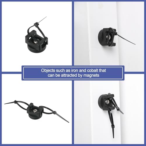 Yookeer 200 Pcs Magnetic Zip Tie Mount Cable Clips Black, 22 mm - Image 6