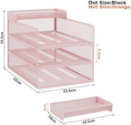 Natwind 3-Tier Stackable Metal Mesh Letter Paper Tray Organizer,Pink - Image 2