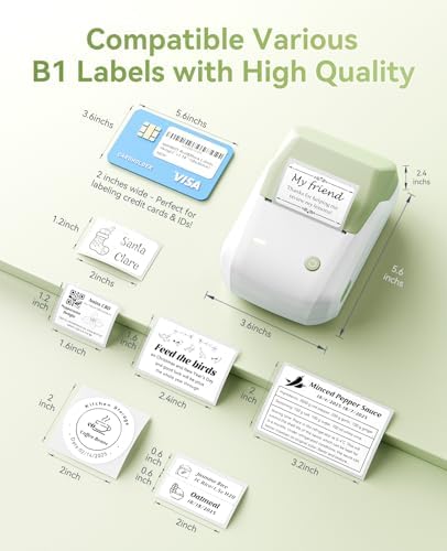 NIIMBOT B1 Label Maker, 2Inch Bluetooth Label Printer for Home, Green - Image 2