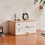 Desktop File Cabinet - Desktop Storage Box with Drawers - Solid Wood Storage Box - Desktop Organizer, with Drawer Wooden Artist Storage Supply Box, Multi Level Countertop,A-2 Drawer by Unknown