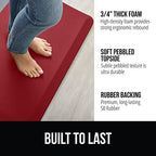 GORILLA GRIP Cushioned Antifatigue Kitchen Mat for Floor, 20x32, Red - Image 2