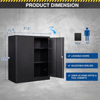 Fesbos Metal Storage Cabinet-36” Tall Steel File Cabinets with Lockable Doors and Adjustable Shelves-Black Steel Storage Cabinet for Home Office, School, Garage - Image 3