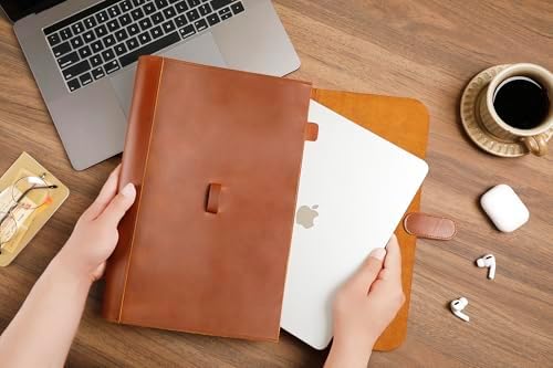 Genuine Leather File Folder, Accordian File Organizer, Leather Document Holder Resume Folio for Men & Women-Brown-Custom - Image 6