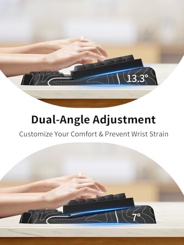 3-in-1 Ergonomic Keyboard Stand with Wrist Rest & Mouse Pad Set,Topographic - Image 3
