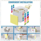 5-in-1 Cube Sticky Note Holder Dispenser with Notes Tabs Roll for Desk Organization - Image 6