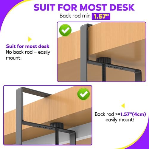 Large Under Desk Cable Management Tray, REFLYING 43.7" Cable Management Under Desk No Drill,Adjustable Clamp Cord Wire Organizer, Cord Hider for Standing Table, Wire Hider for Office,Home (Large) - Image 7