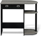 Furinno GO GREEN Desk, 31.5" Wide Gaming Desk with 2 Side Shelves and Storage Bins, Computer Desk, Office Desk for Home Office, Study Room, Dorm, Bedroom, French Oak - Image 6