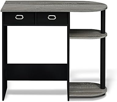 Furinno GO GREEN Desk, 31.5" Wide Gaming Desk with 2 Side Shelves and Storage Bins, Computer Desk, Office Desk for Home Office, Study Room, Dorm, Bedroom, French Oak - Image 6