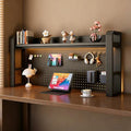 Desk Shelf - Includes a Pegboard and a Free 31-Piece Storage Accessory Set, Desk Hutch, Adjustable Hutch for Home Office Dorm (2-Tier Black Frame + Black Board 37.4×9.8×26") by Unknown