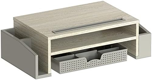 Simple Houseware Desk Monitor Stand Riser w/ Adjustable Tray, Maple - Image 6