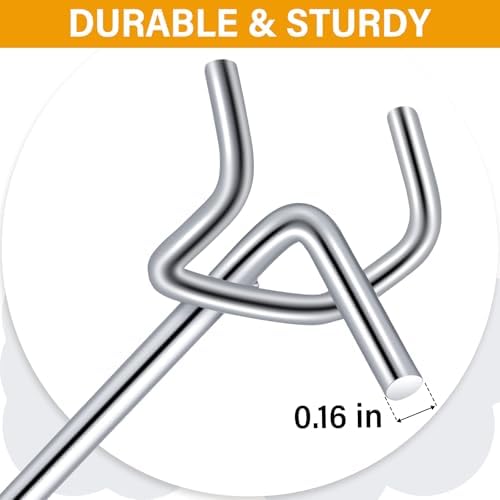 Shimeyao 100 Pcs Peg Board Hooks Stainless Steel Pegs,4 Inch,Silver - Image 3
