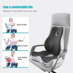 Seat Cushion & Lumbar Support Pillow Set for Office Chair,and Tailbone Discomfort with Lumbar Support Pillow and Seat Cushion - Perfect for Home, and Gaming Chairs Chair Cushion(Light Gray) - Image 2