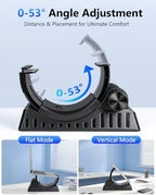 Laptop Stand for Desk, Height and Angle Adjustable, 2-in-1 Laptop Stand Vertical Laptop Stand with Innovative Half-Moon Shape, Heat Dissipation, Compatible with 13"-17.3" Laptops - Image 4