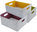 Welaxy Felt Storage Baskets Foldable Shelf Bin, Curry Moss green Wild berry by Welaxy