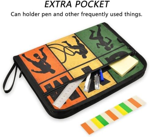 Gym Art Expandable Filing Folder, 13 Pockets Cute Design with Sticky Labels, A4 Letter Size Document Organizer for Office, School - Image 5
