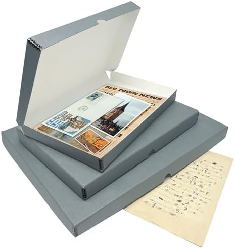 Lineco Clamshell Archival Storage Box, 11.5x17.5x1.75 Inch, Gray - Image 5