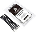 Metal Zip Ties Black 24 inch 304 Stainless Steel Epoxy Coated Locking Cable 220LB 600mm 100pcs Heavy Duty Exhaust Wrap Multi Purpose Binding for machinery, vehicles, farms, cables, pipes,Fence by JOUGU