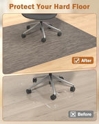 Blvornl Office Chair Mat for Hardwood Floor, 35.4"*47.2" Desk Computer Chair Mat for Hard Wood, Large Anti-Slip Hard Floor Protector Rolling Chair Mat, PVC Mat Desk Rug for Office and Dark Brown - Image 2