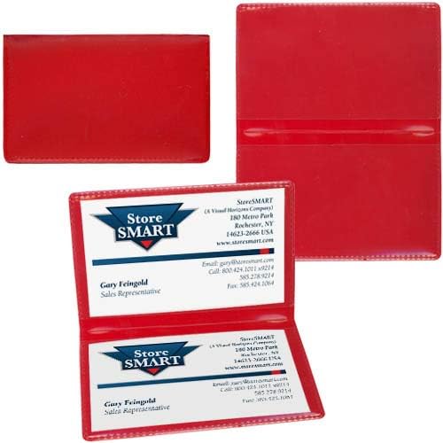 StoreSMART Red Folding Business Card Holders - 20 Pack - Polypropylene Plastic (RPP2915R20) - Image 3