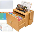Wooden Recipe Box 4x6 with 50 Recipe Cards & 6 Dividers by Unknown