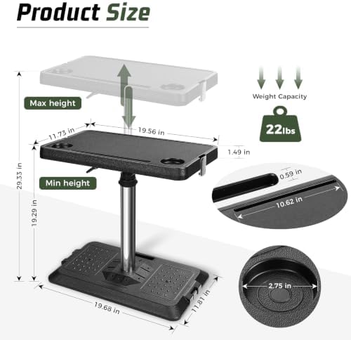 Portable Car Seat Tray Table, Height Adjustable Car Desk for Laptop - Image 2