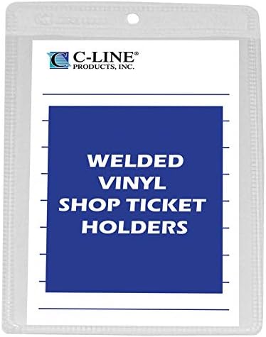C-Line Vinyl Shop Ticket Holders, Both Sides Clear, 4 x 6 Inches, 50 per Box (80046) by C-Line