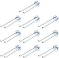 uxcell 10Pcs Metal Square Peg Board Hooks, 7.9" Heavy Duty Exhibition Display Hooks Square Hole Peg Double Rod for 3/8" Spaced Pegboards, Retail Shelf Rack Hook, Silver by uxcell