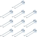 uxcell 10Pcs Metal Square Peg Board Hooks, 7.9" Heavy Duty Exhibition Display Hooks Square Hole Peg Double Rod for 3/8" Spaced Pegboards, Retail Shelf Rack Hook, Silver by uxcell