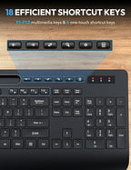SABLUTE Wireless Keyboard and Mouse Combo, Full Size, Ergonomic Wrist Rest - Image 6