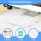 2 Pack Desktop Glass Whiteboard with Storage, Desk Dry Erase White Board - Image 2