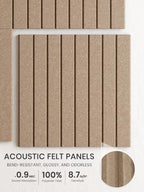 Bumusty 48"x 36" Large Felt Bulletin Board Tiles, Taupe - Image 3