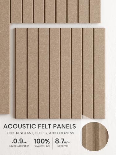 Bumusty 48"x 36" Large Felt Bulletin Board Tiles, Taupe - Image 3