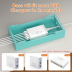Bamboo Charging Stand for Multiple Devices Phone Watch Stand- Teal - Image 4