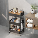 3-Tier Rolling Cart with Table Top, Metal Utility Cart on Wheels - Image 7
