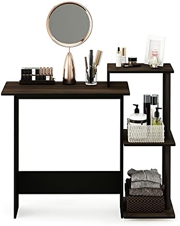 Furinno Efficient 29-Inch Computer Desk with 3-Tier Shelf, Brown Walnut - Image 6