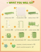 Metal Pegboard Combination Kit 4 Pack Peg Board and 26 Accessories - Image 3