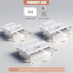 3-Pack Under Desk Drawer for Desk with Frame & Beam, Fits Where Standard Drawers Can't, 52mm Heightened Slide Out Organizer, Dual Adhesive or Screw Mount, Clear PET Under Table Storage - Image 2