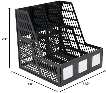 Advantus 3-Compartment Magazine and Literature File, Black (34091) - Image 4