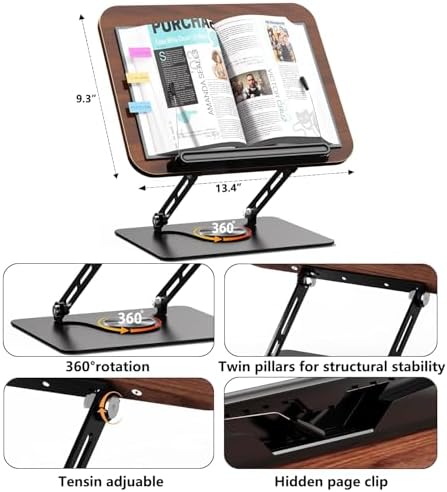 2-in-1 Adjustable Floor & Desktop Music Book Stand, Black - Image 2