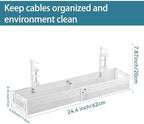 Under Desk Cable Management Tray, No Drill Mesh Cable Tray Cord Organizer - Image 2