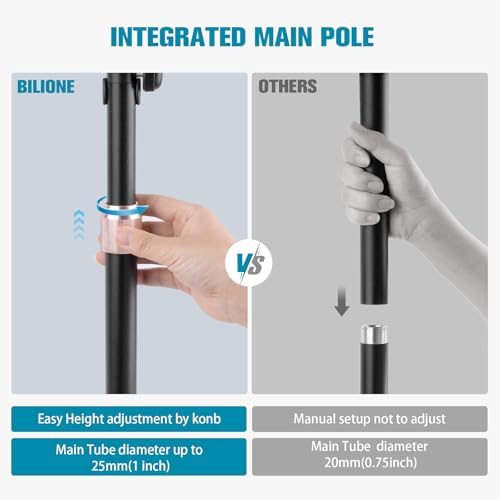 BILIONE Mic Stand Floor Boom Arm for Studio, Podcast, Recording, Streaming - Image 2