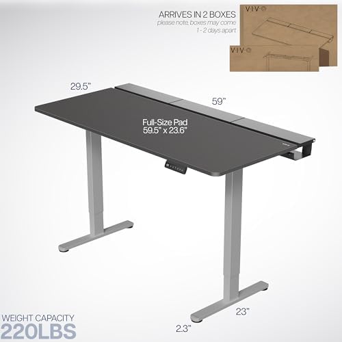 VIVO Black 60 x 30 in Standing Desk, DESK-KIT-E2G-P3B - Image 3