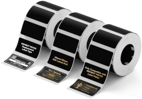 NIIMBOT M2/M3 Thermal Transfer Labels 3 Rolls, 1.57''×0.79'', Black by NIIMBOT%C2%AE