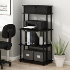 Furinno Turn-N-Tube Printer Stand with Storage, 5-Tier Large Printer Stand, Printer Table with Top Cabinet, for CPU, Office Supplies, Dark Americano - Image 2