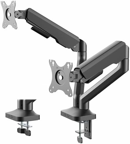 VIVO Dual Pneumatic Arm Ultra-Wide Monitor Mount for up to 35 inch Screens, Holds 26.4 lbs per Arm, Desk Mount Monitor Stand for 2 Ultrawides, Black, STAND-V200O by VIVO
