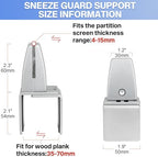 4 Packs Sneeze Guard Support, Aluminum Vertical Partition Board Clamp, Acrylic Desk Divider Support Clamp, Desk Shield Privacy Panel Clamps for Clear Shield for Countertop Reception - Image 3