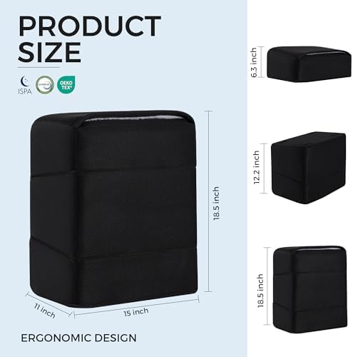 Ganondorf 3PCS Foot Rest for Under Desk at Work Adjustable Foot Rest Under Desk Ergonomic Foot Stools for Under Office Desk Large Leg Pillow for Underdesk Footrest with Warm Sherpa Topper, Mesh Black - Image 5
